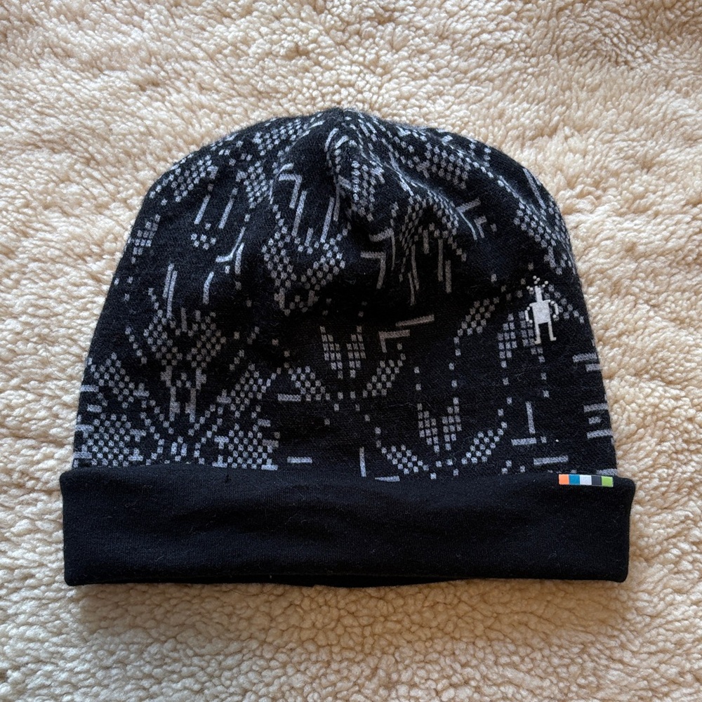 Smartwool Kids Thermal Merino Reversible cuffed beanie, S/M, black/snowflake